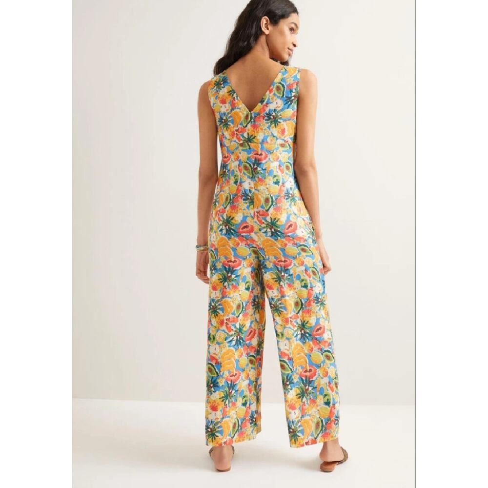 FARM Rio x Anthropologie Wide Leg Jumpsuit Small Fruit Medley Boho Linen Blend - Picture 7 of 11